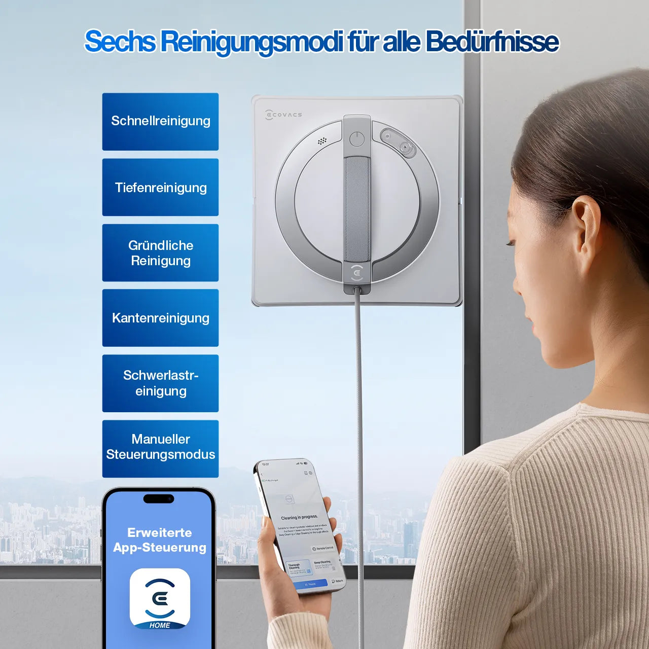 Ecovacs Elektro-Kleingeräte Haushaltsgeräte Fensterreiniger WINBOT W2 PRO Weiß