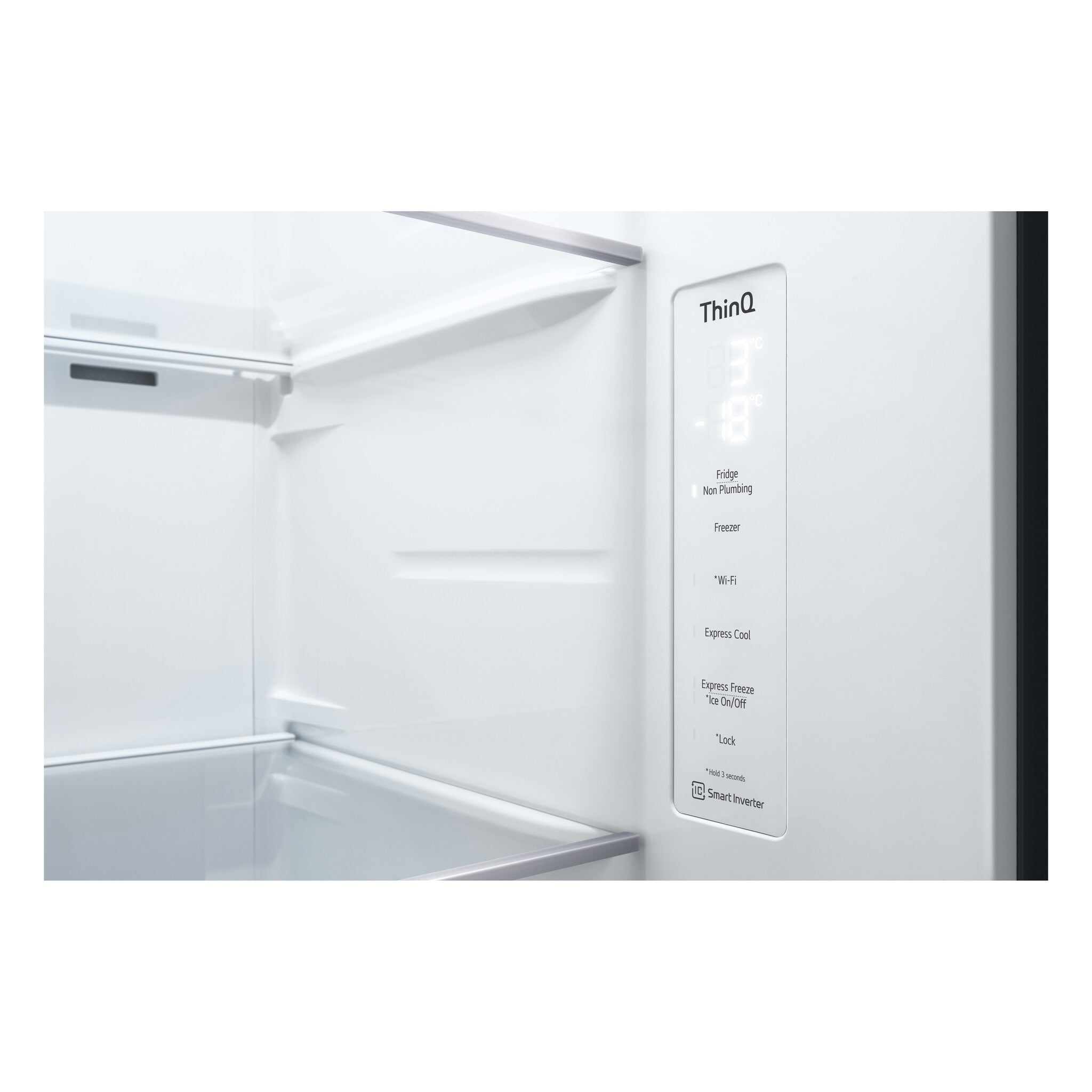 LG InstaView GSGV81EPLL Side-by-Side Kühlkombination Freistehend 635 l Schwarz
