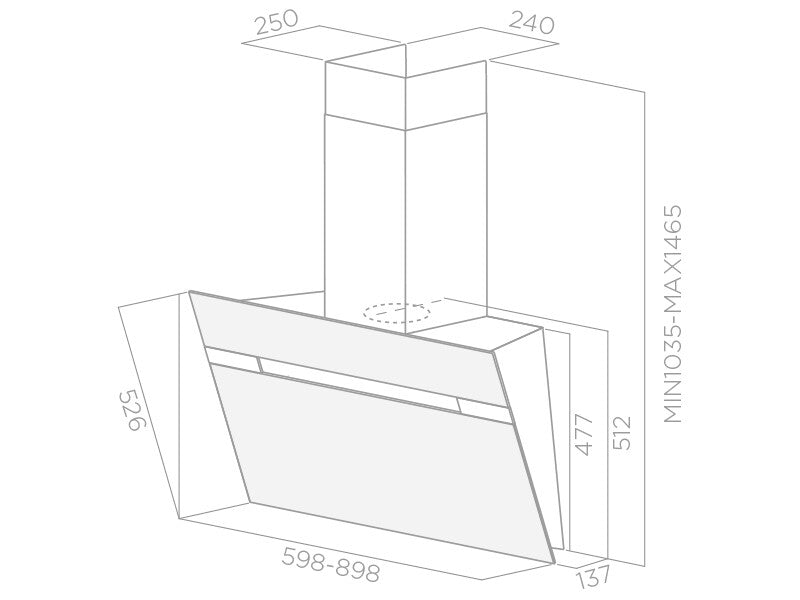 Elica PRF0101145 Dunstabzugshaube Wandmontiert Weiß 625 m³/h