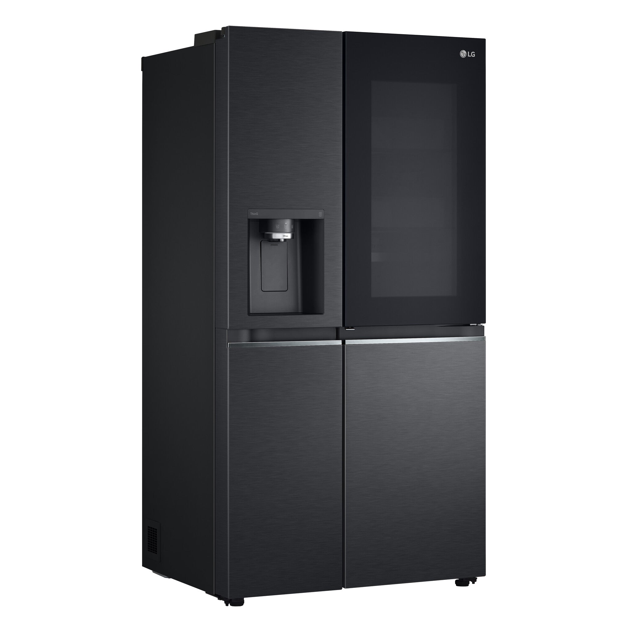 LG InstaView GSXV91MCAE Side-by-Side Kühlkombination Freistehend 635 l Schwarz