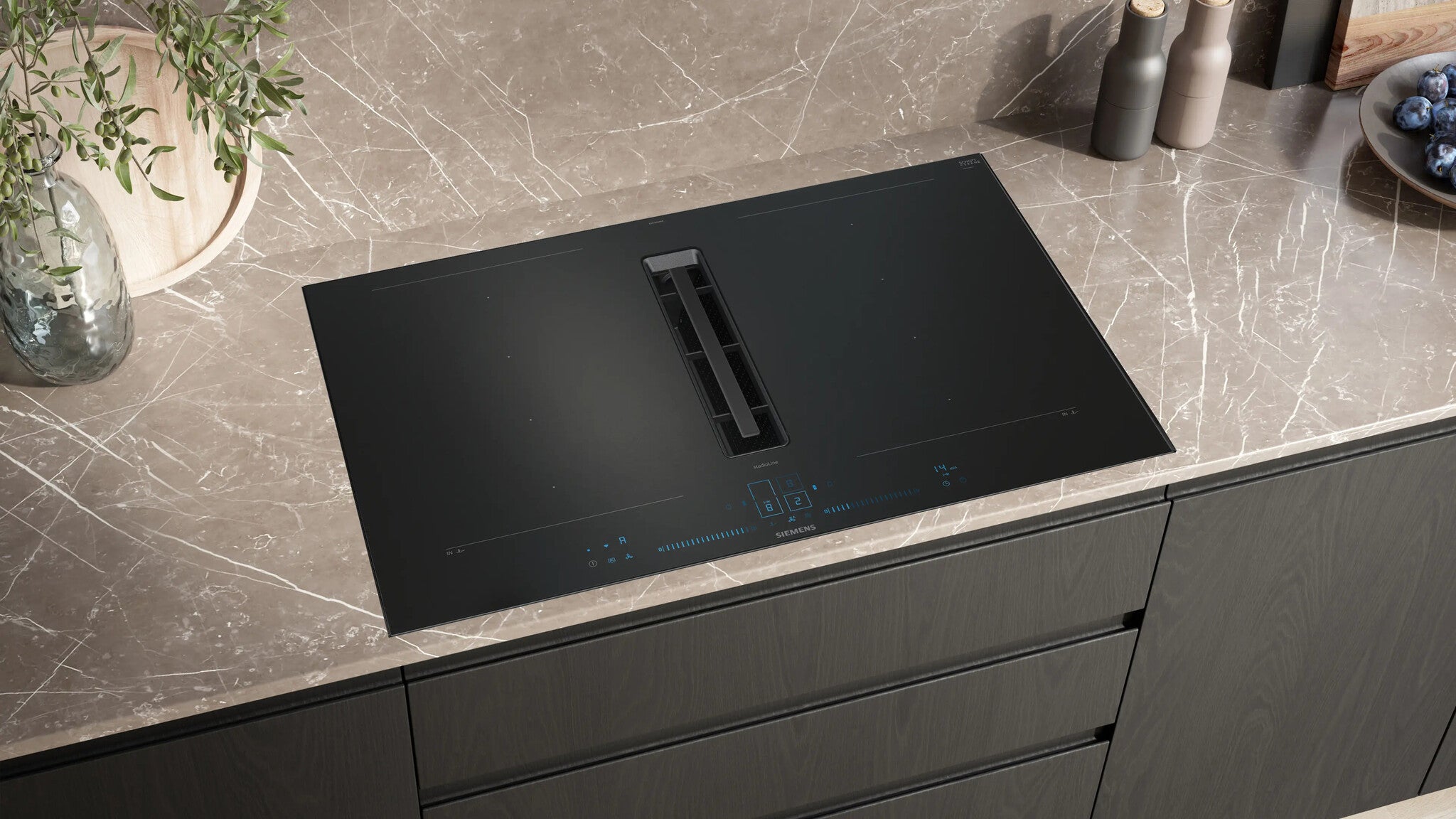 Siemens iQ700 EX87BNX68E Kochfeld Schwarz Integriert 80 cm Keramik Integrierte Haube