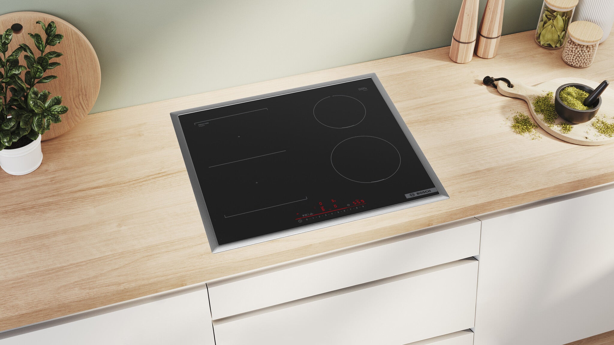 Bosch Serie 6 PVS645HB1E Kochfeld Schwarz Integriert 60 cm Zonen-Induktionskochfeld 4 Zone(n)