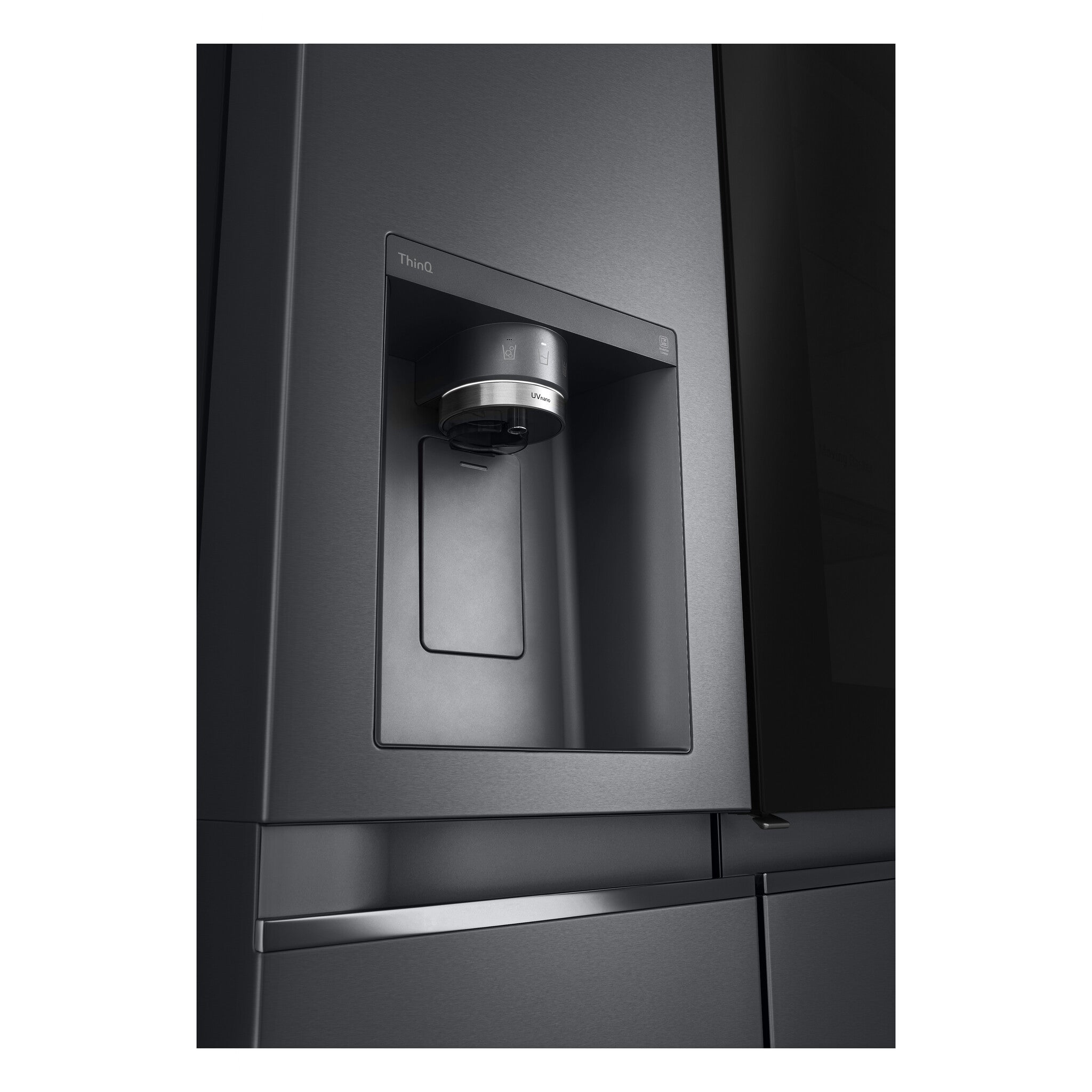 LG InstaView GSXV91MCAE Side-by-Side Kühlkombination Freistehend 635 l Schwarz