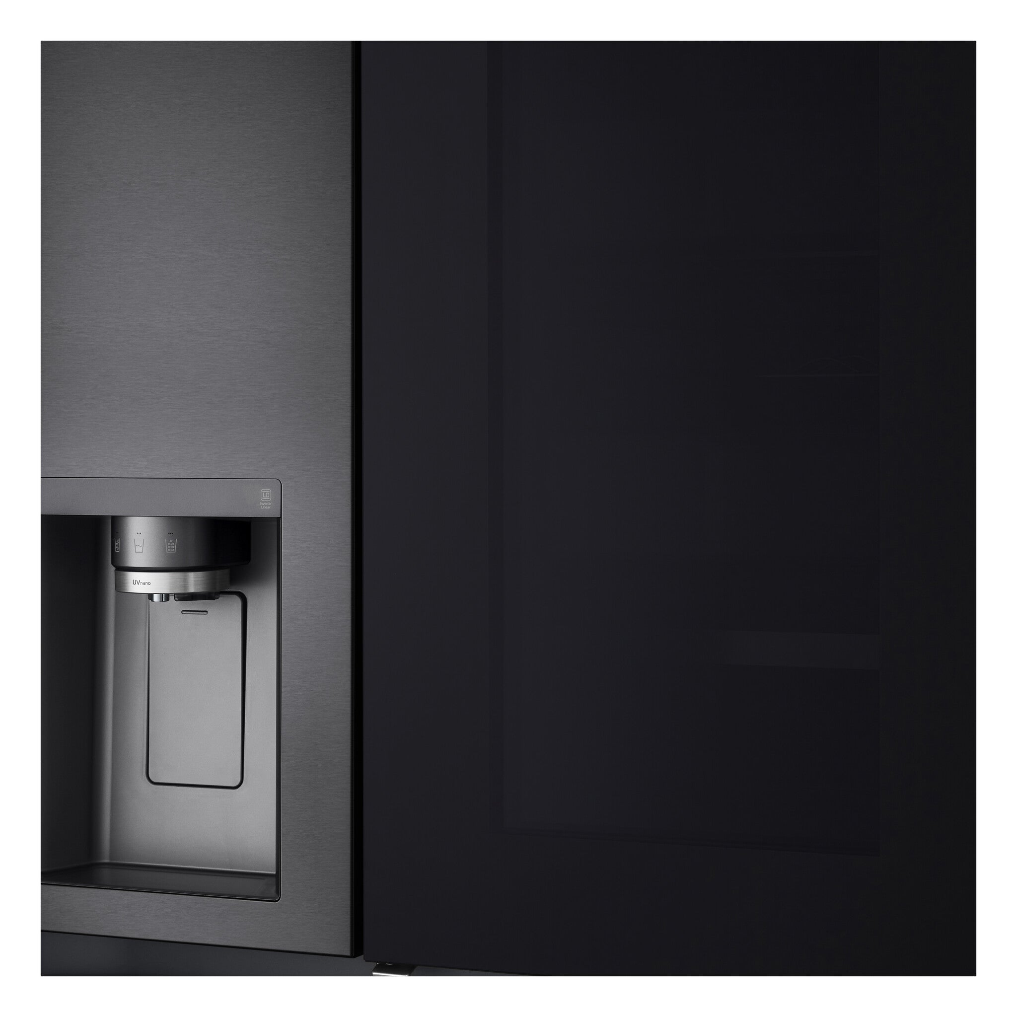 LG InstaView GSXV91MCAE Side-by-Side Kühlkombination Freistehend 635 l Schwarz