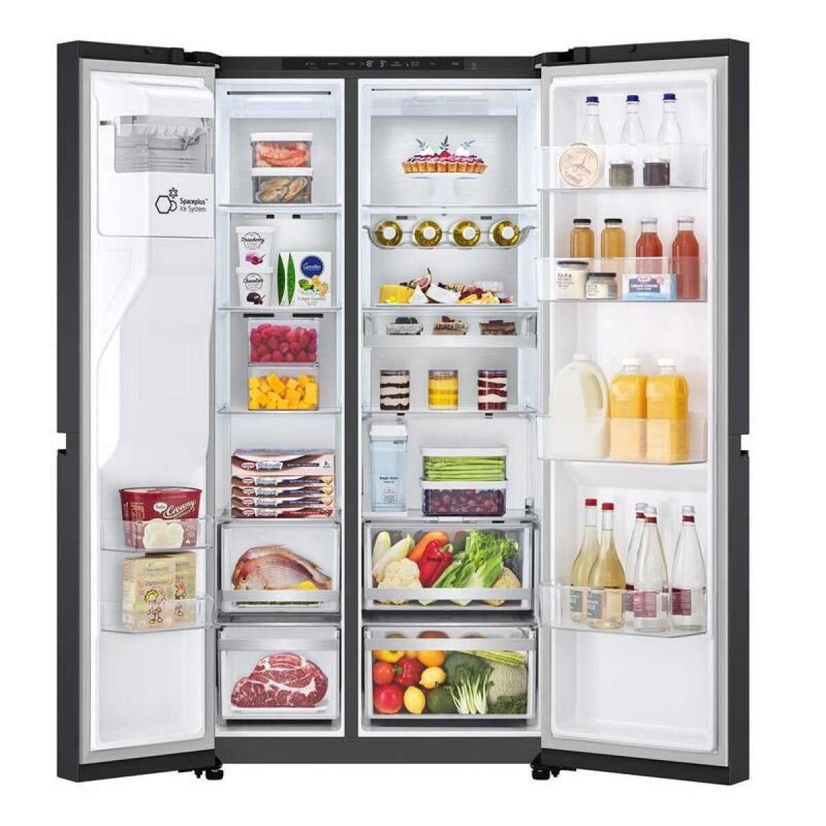 LG GSLE91EVAC Side-by-Side Kühlkombination Freistehend 628 l Schwarz