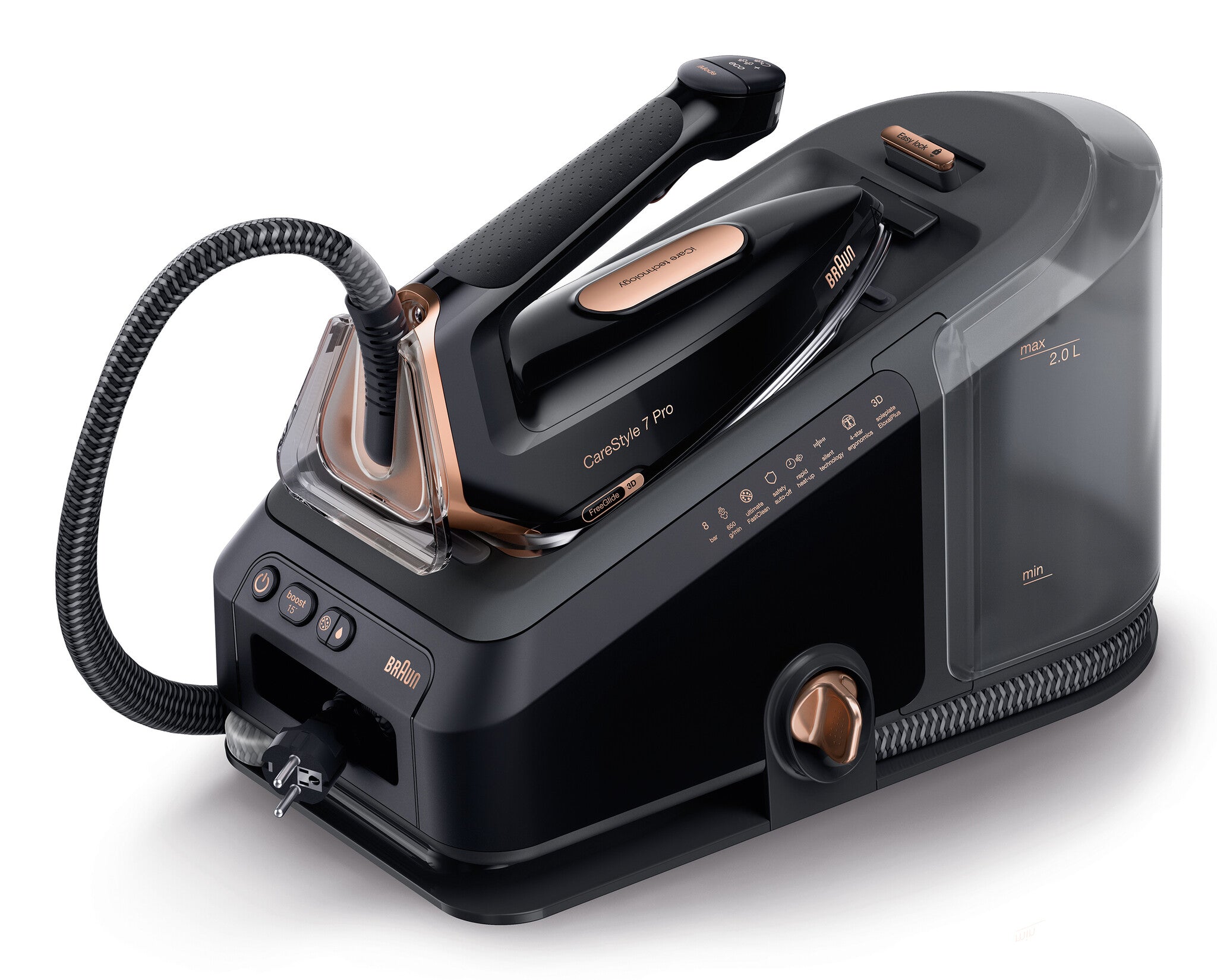 Braun CareStyle 7 Pro IS7286BK + IB3001BK Dampfbügelstation 2700 W 2 l EloxalPlus soleplate Schwarz