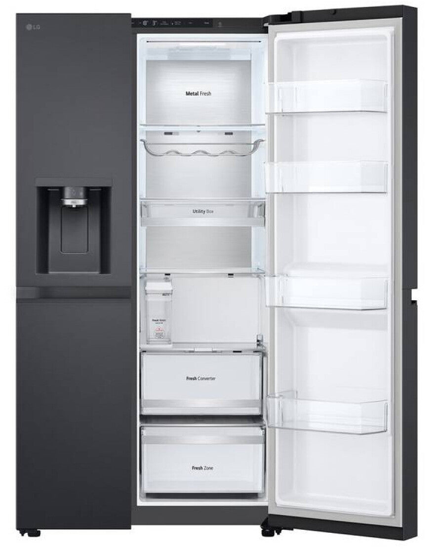 LG GSLE91EVAC Side-by-Side Kühlkombination Freistehend 628 l Schwarz