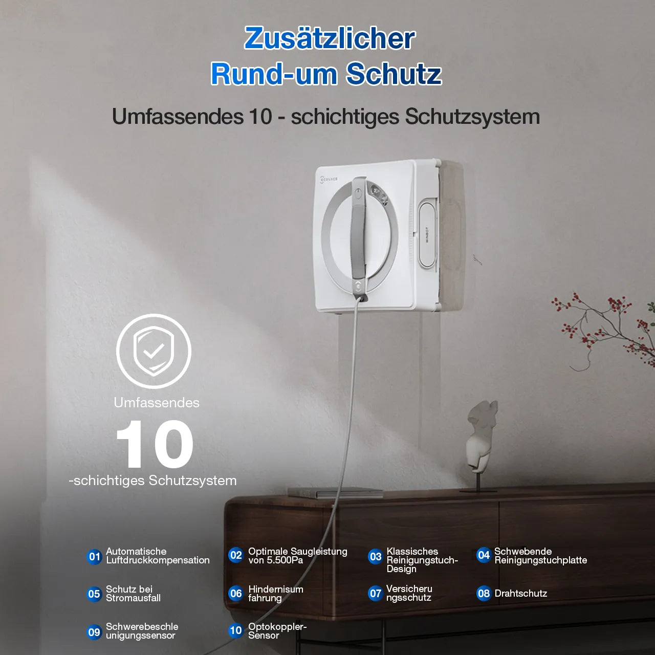 Ecovacs Elektro-Kleingeräte Haushaltsgeräte Fensterreiniger WINBOT W2 PRO Weiß
