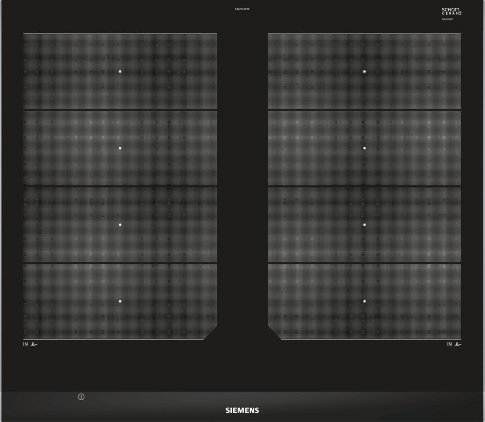 Siemens EX675LXC1E Kochfeld Schwarz, Edelstahl Integriert Zonen-Induktionskochfeld 4 Zone(n)