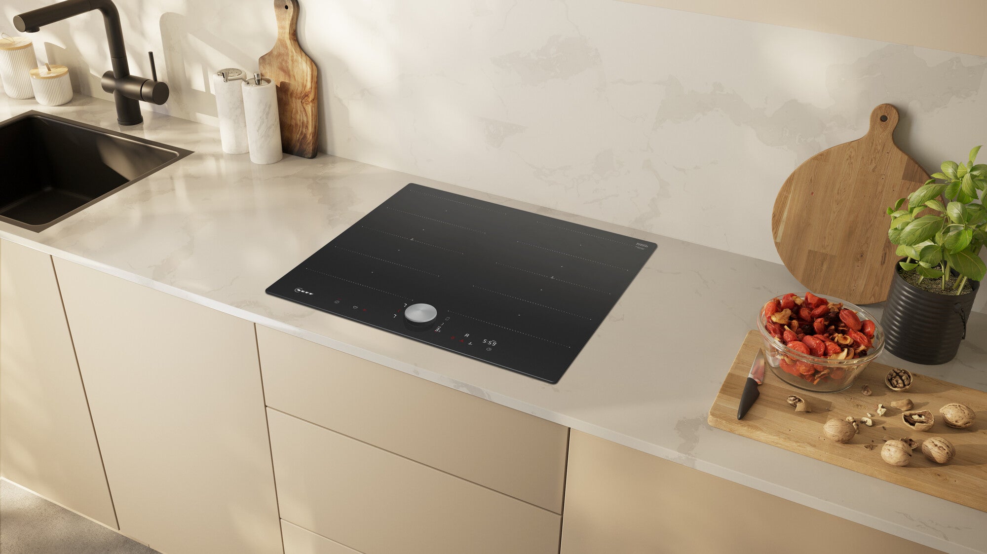Neff T66PTX4L0 Kochfeld Schwarz Integriert 60 cm Zonen-Induktionskochfeld 4 Zone(n)
