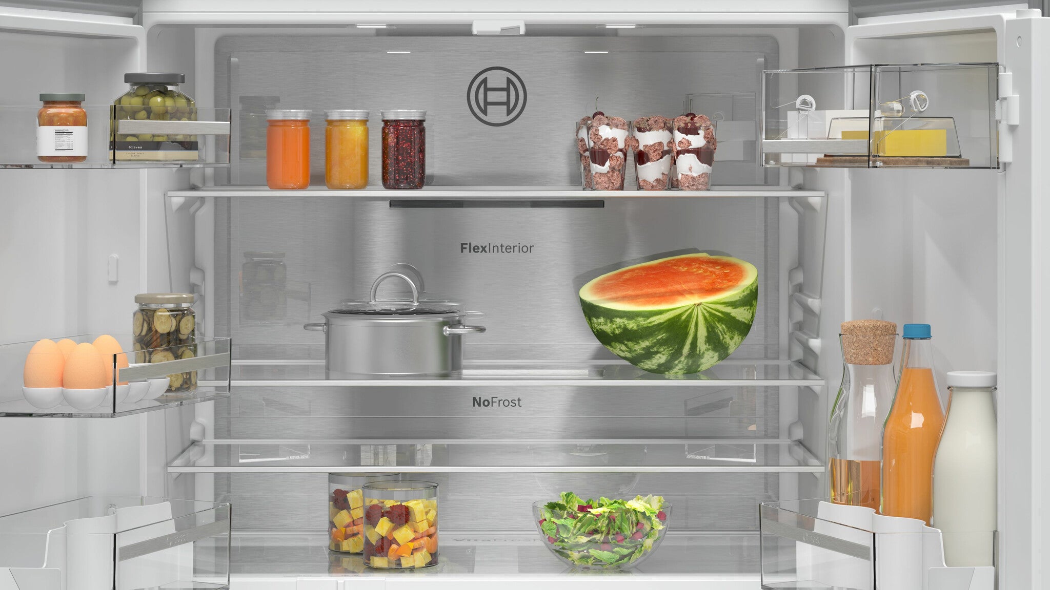 Bosch Serie 4 KFN96APEA Side-by-Side Kühlkombination Freistehend 605 l Edelstahl