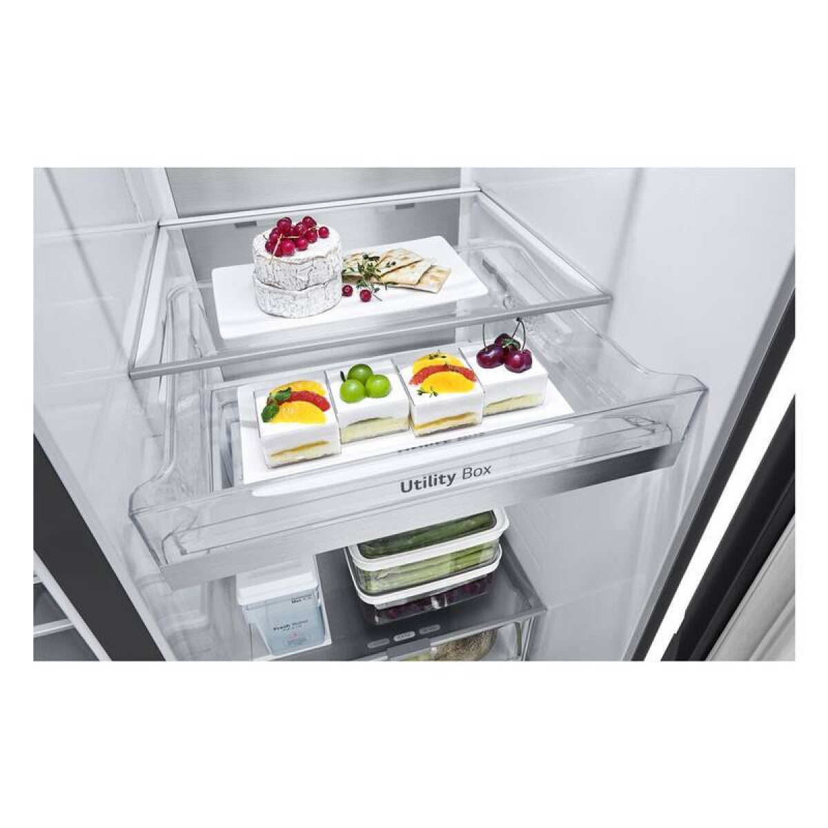 LG GSLE91EVAC Side-by-Side Kühlkombination Freistehend 628 l Schwarz