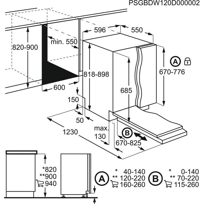 AEG FSE82827P Voll integriert 12 Maßgedecke