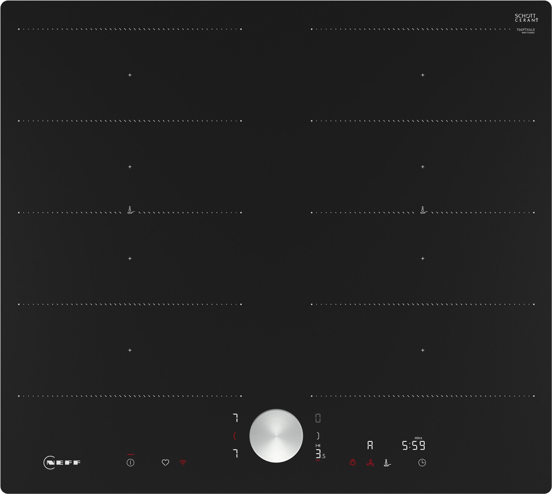Neff T66PTX4L0 Kochfeld Schwarz Integriert 60 cm Zonen-Induktionskochfeld 4 Zone(n)