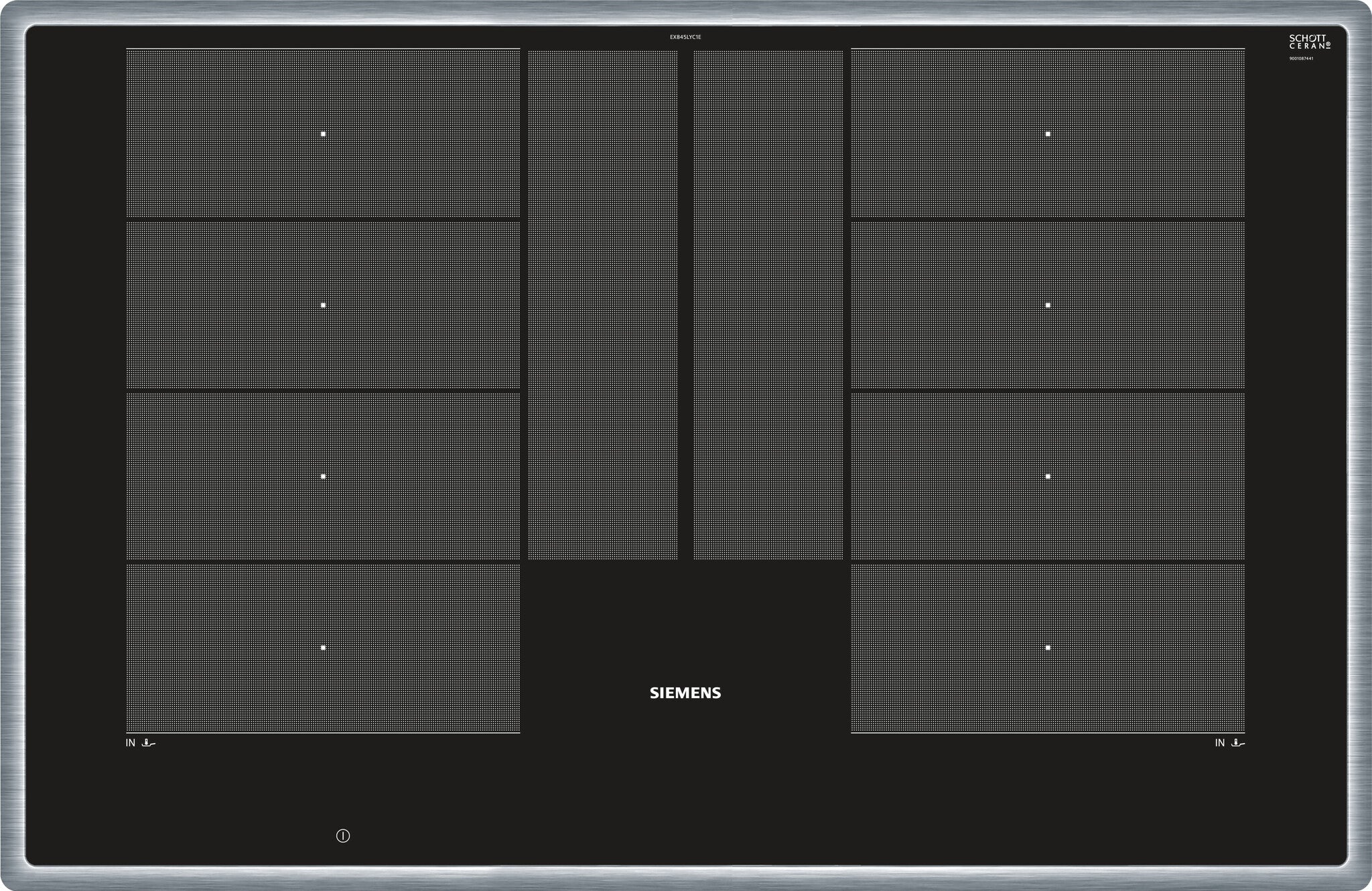 Siemens EX845LYC1E Kochfeld Schwarz, Edelstahl Integriert Zonen-Induktionskochfeld 4 Zone(n)