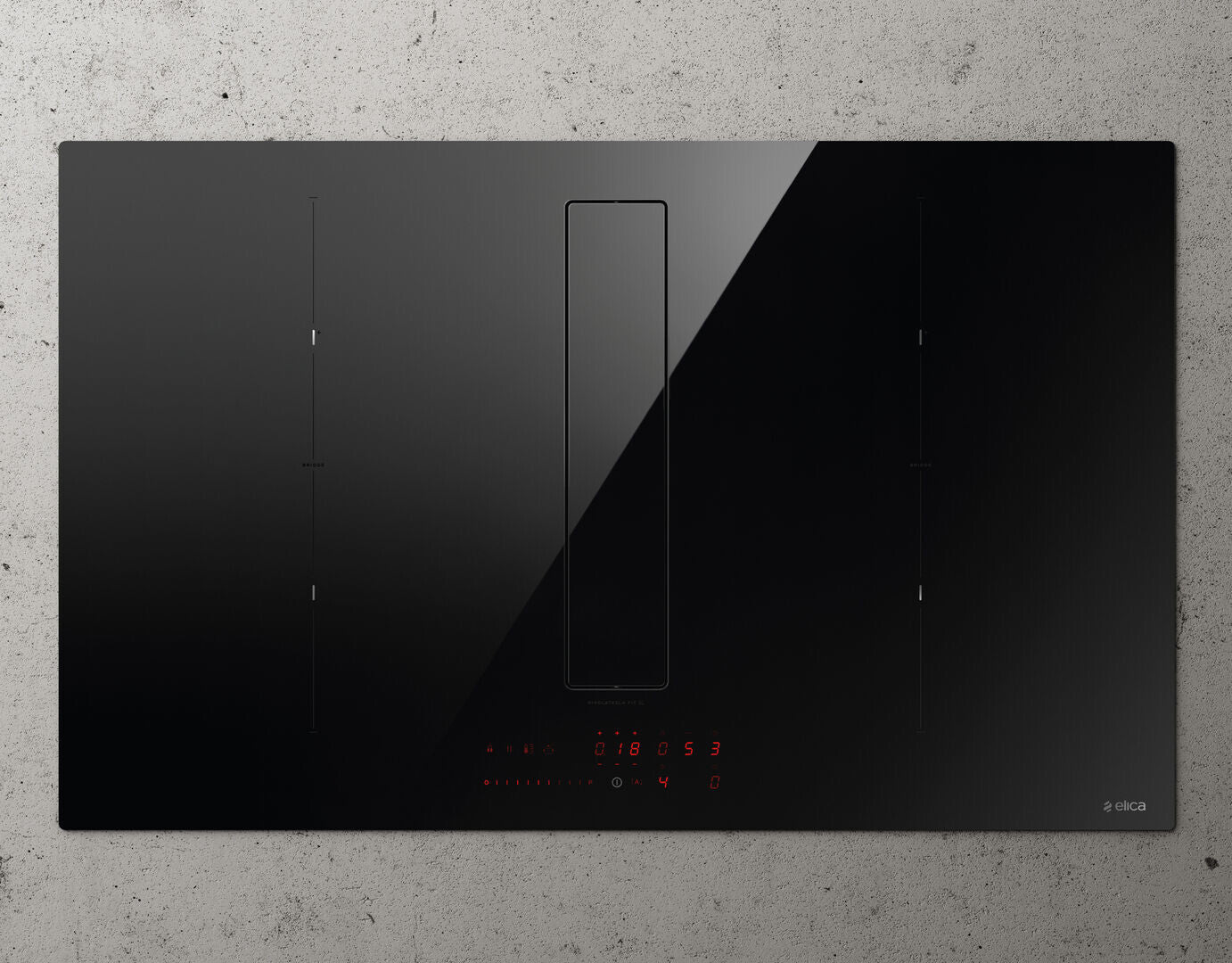 Elica NIKOLATESLA FIT XL BL/A/83 Schwarz Integriert 83 cm Zonen-Induktionskochfeld 4 Zone(n) Integrierte Haube