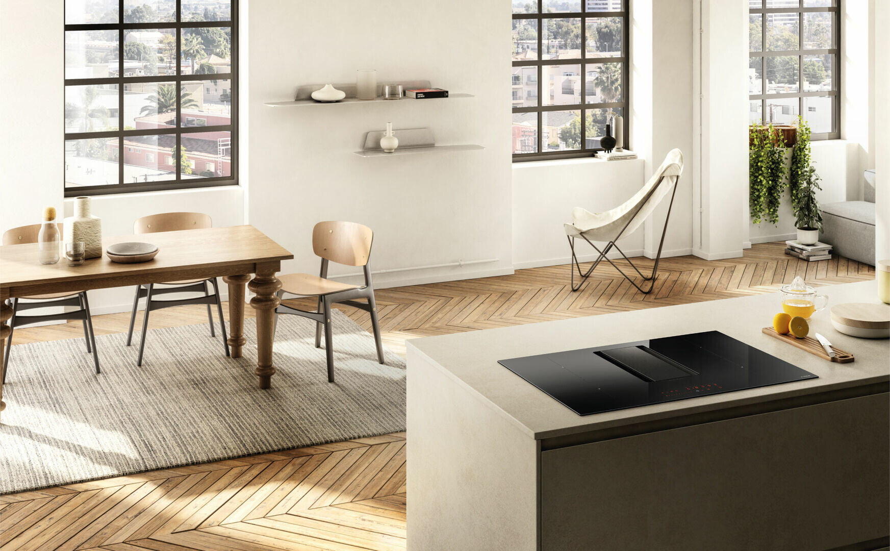 Elica NIKOLATESLA ALPHA BL/A/78 Schwarz Integriert 78 cm Zonen-Induktionskochfeld 4 Zone(n) Integrierte Haube