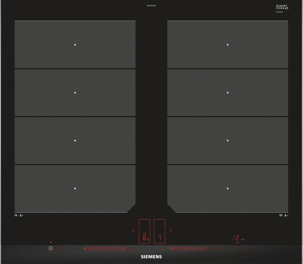Siemens EX675LXC1E Kochfeld Schwarz, Edelstahl Integriert Zonen-Induktionskochfeld 4 Zone(n)