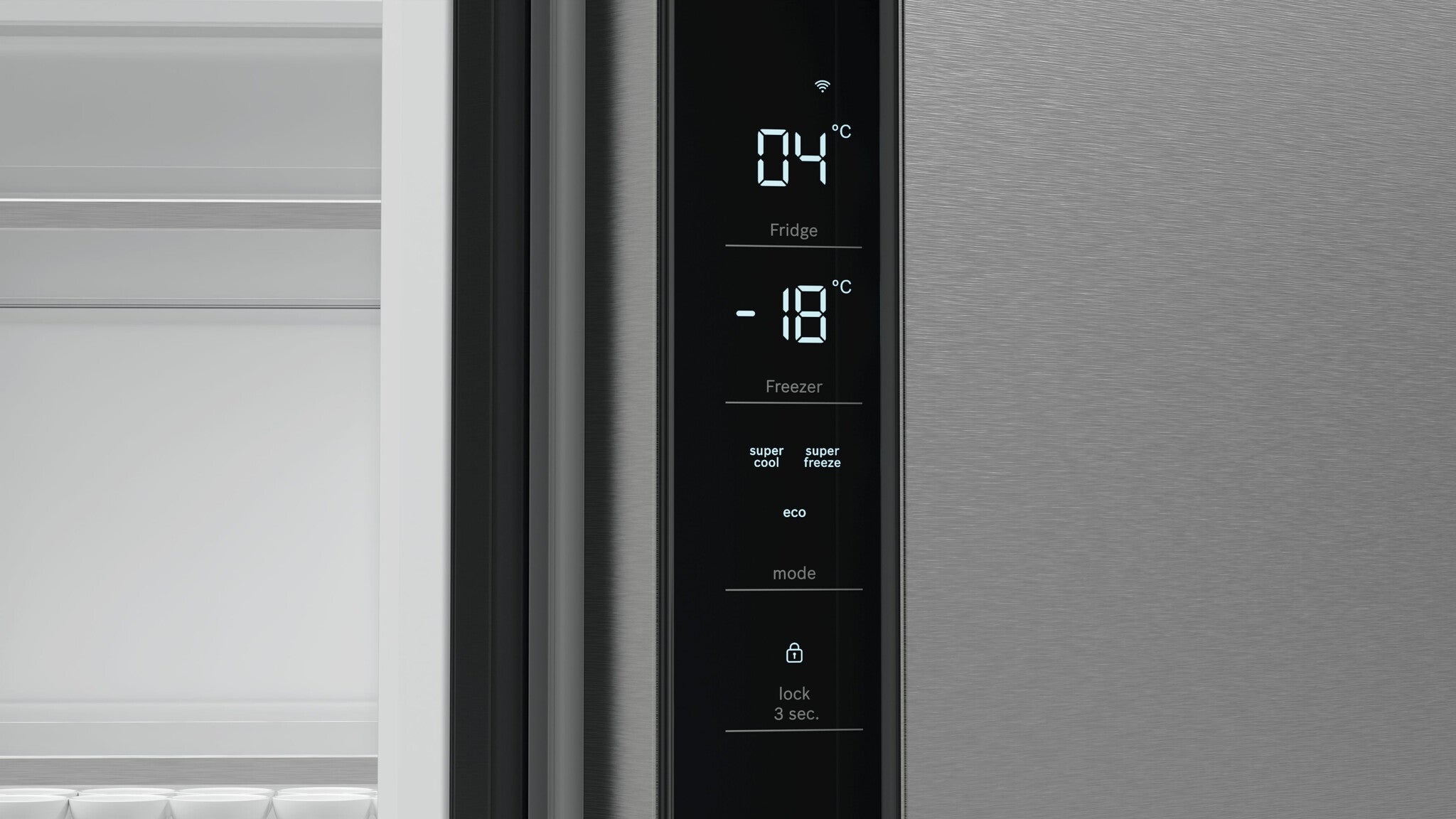 Bosch Serie 4 KFN96APEA Side-by-Side Kühlkombination Freistehend 605 l Edelstahl