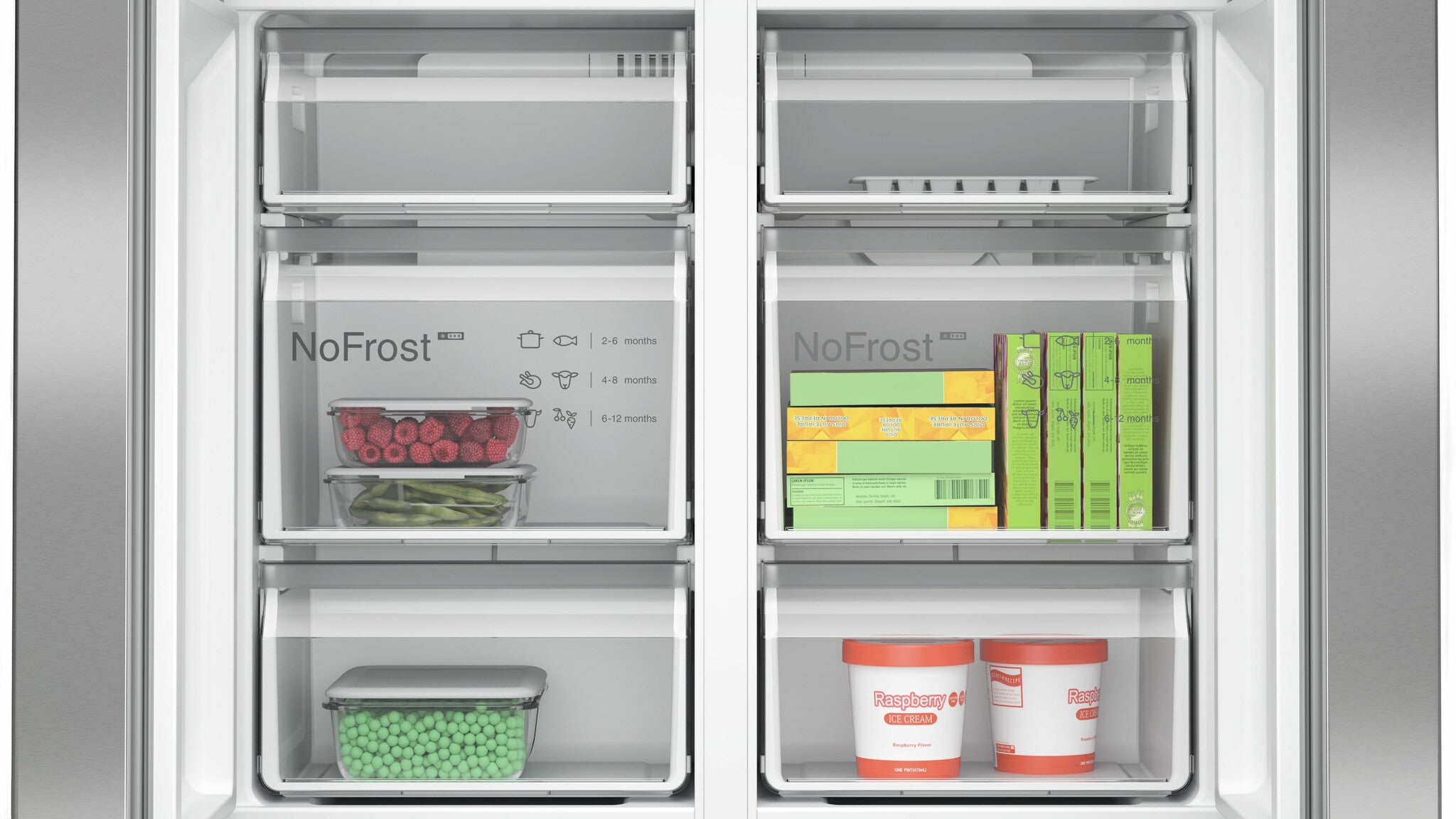 Bosch Serie 4 KFN96APEA Side-by-Side Kühlkombination Freistehend 605 l Edelstahl