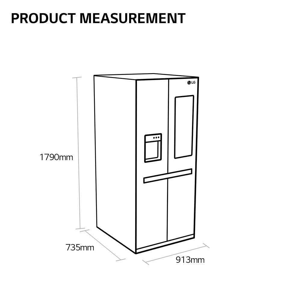 LG GSXV90MCDE Side-by-Side Kühlkombination Freistehend 635 l Schwarz