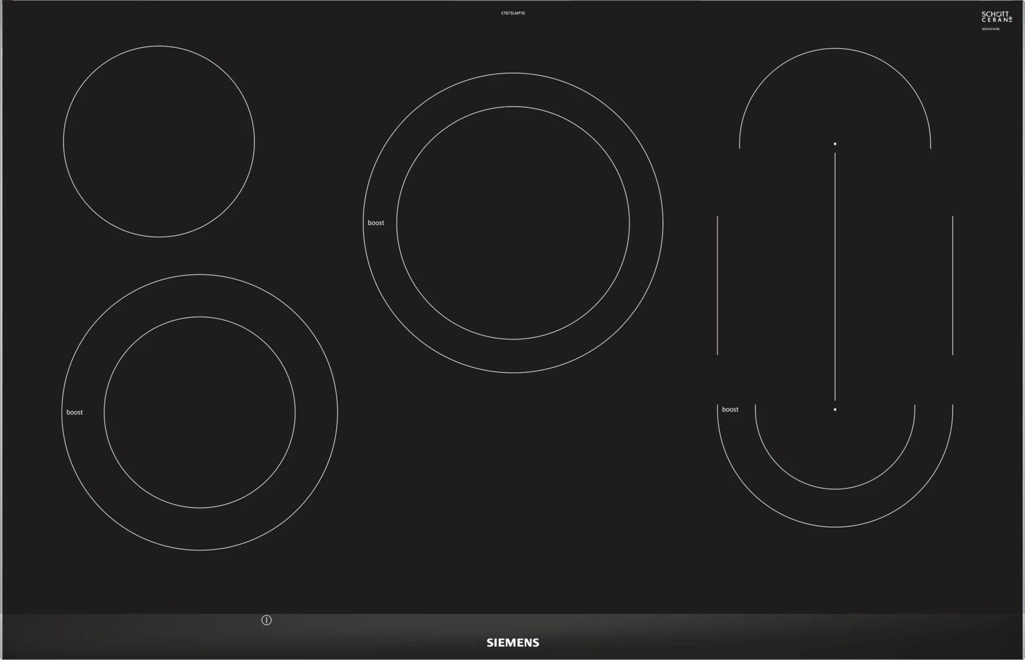 Siemens ET875LMP1D Kochfeld Schwarz Integriert Keramik 5 Zone(n)